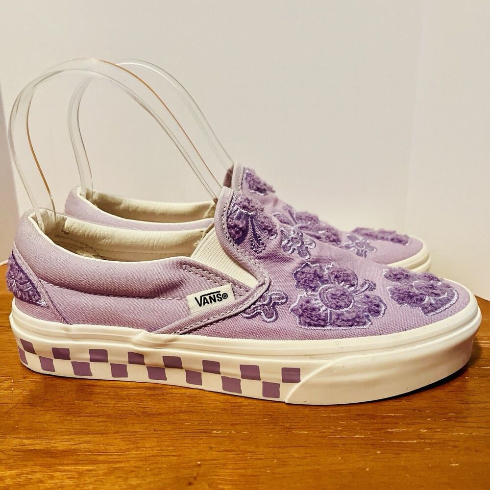 Vans Emma Mulholland On Holiday Classic Slip-On M 4 W 5.5 Purple Floral Chenille - Picture 4 of 9